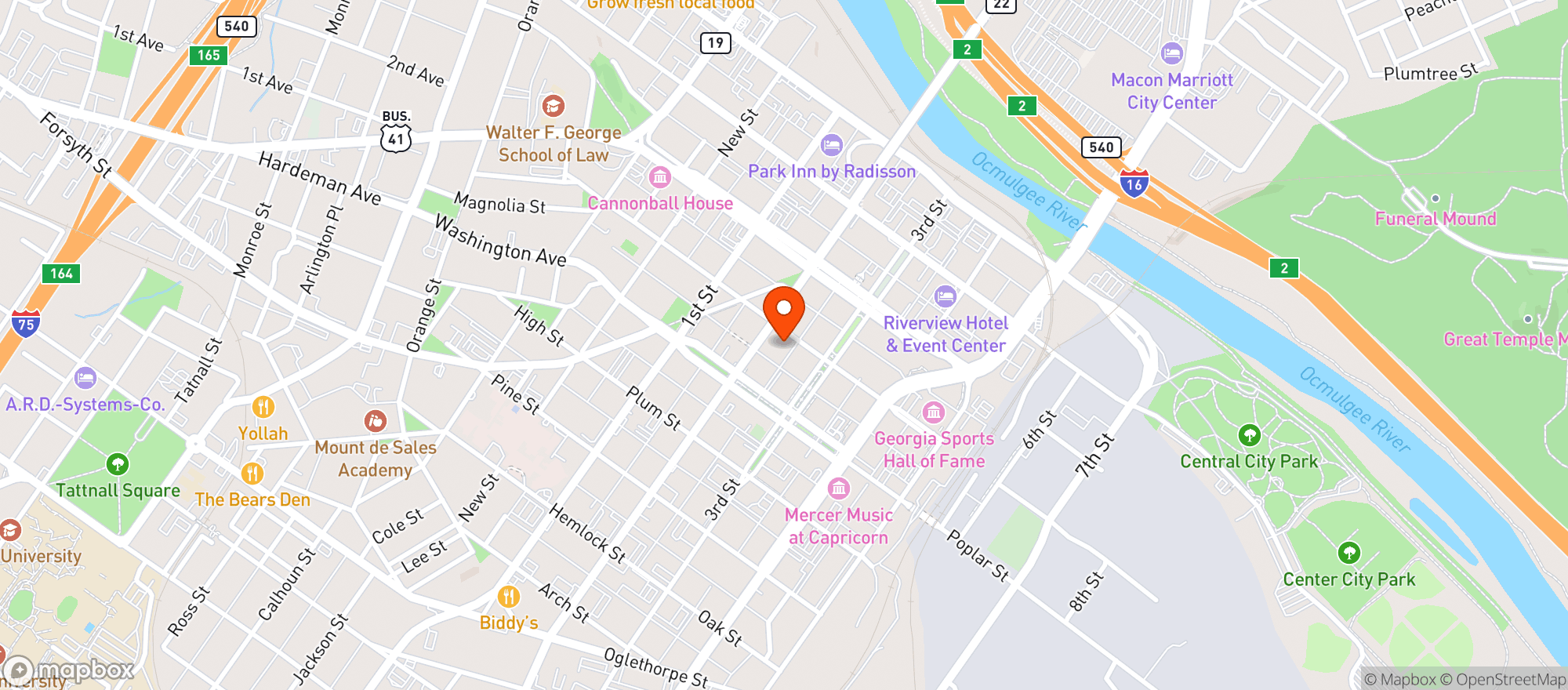 Map showing REBOOT RETROCADE & BAR