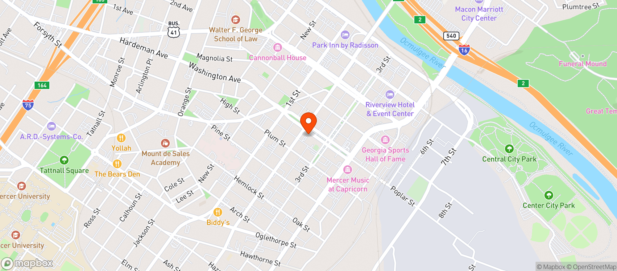 Map showing Grants Lounge