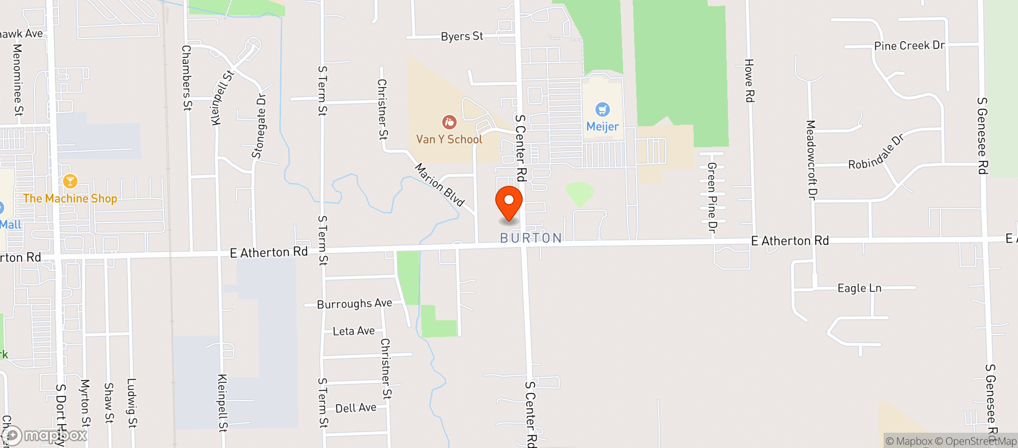 Map showing Door Dash