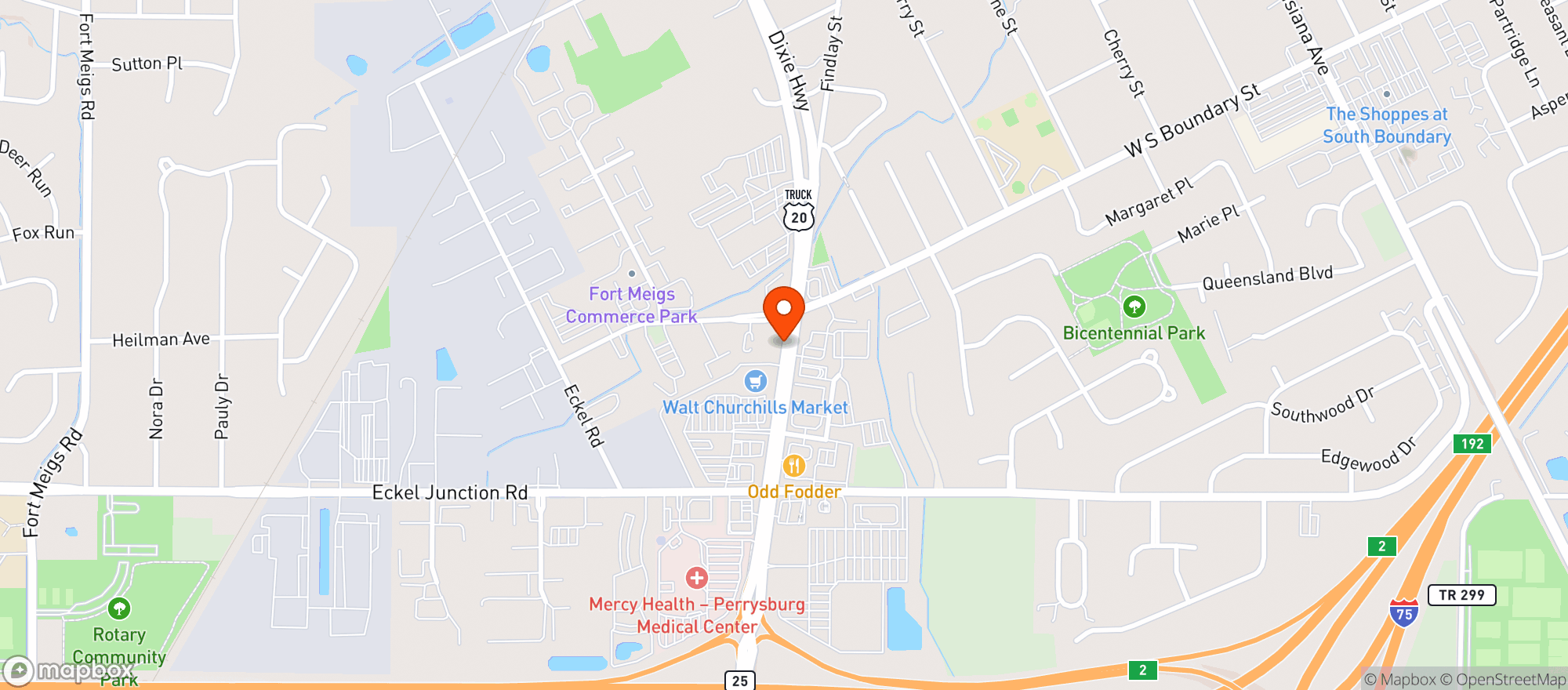 Map showing Churchills