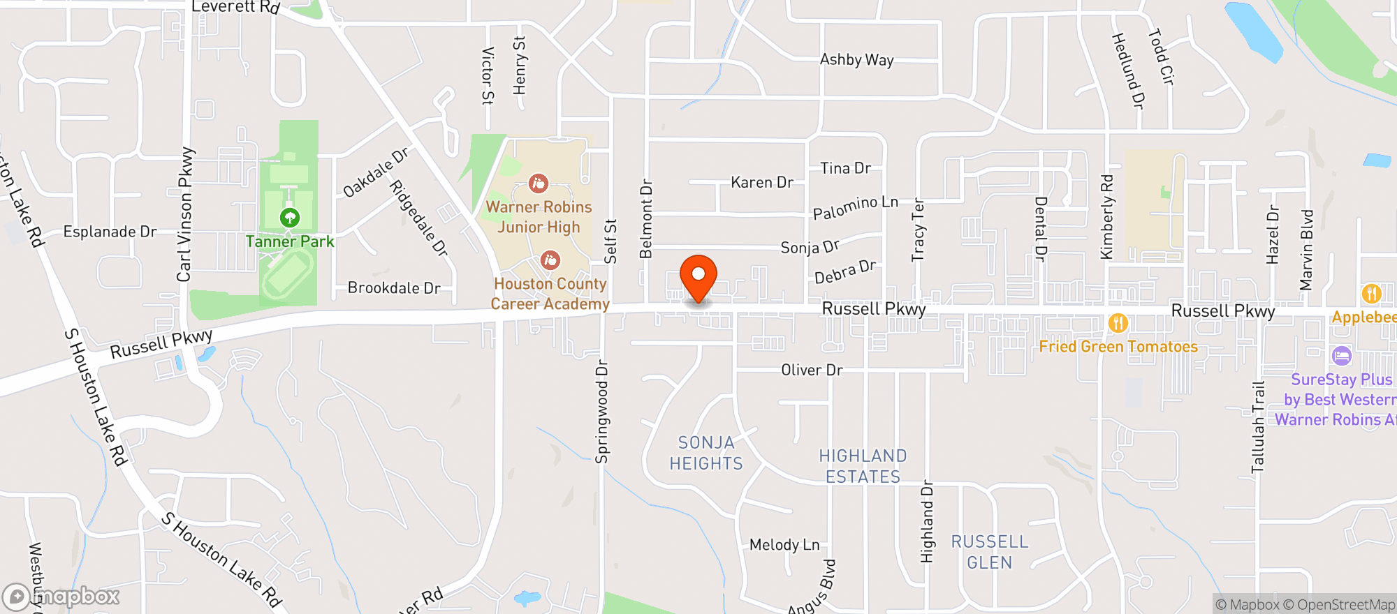Map showing Calvillo Mexican Grill