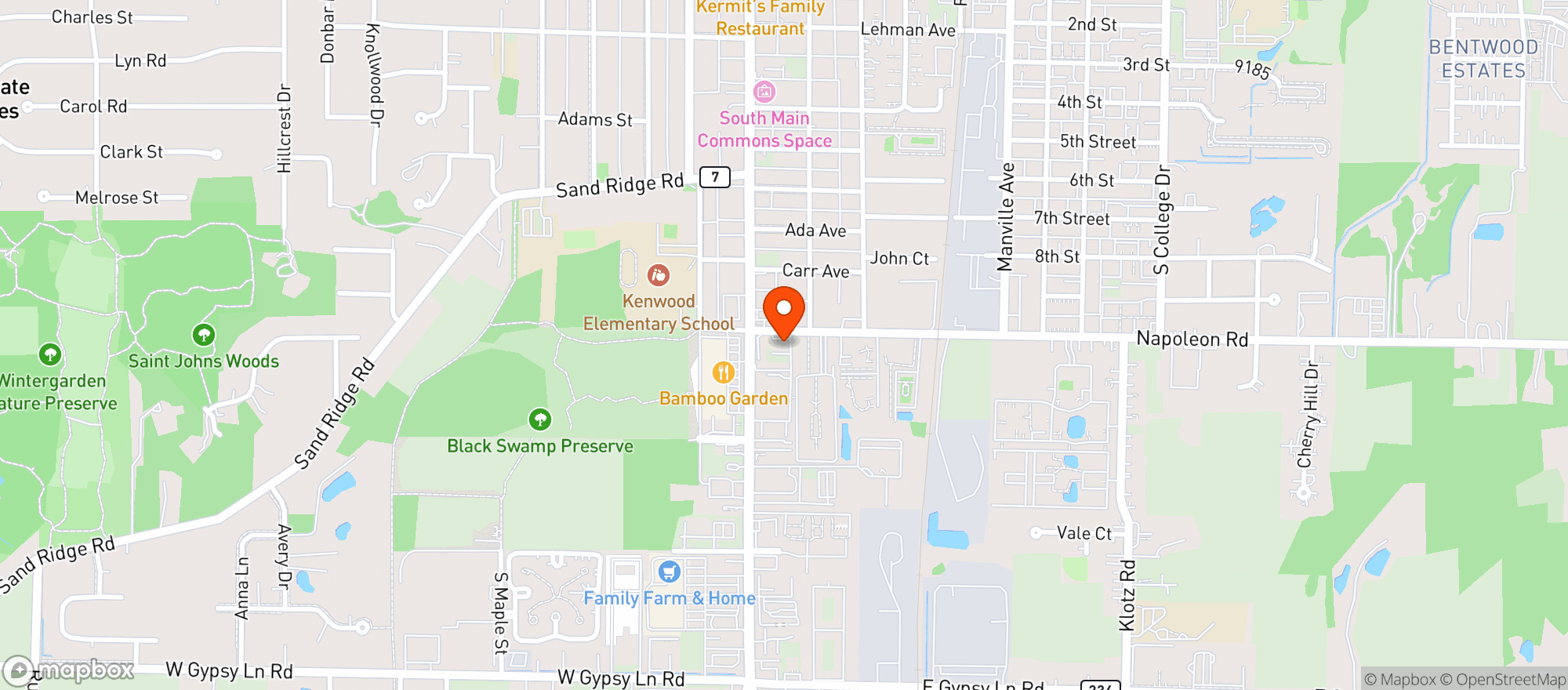Map showing CORAS WINE & BEVERAGE