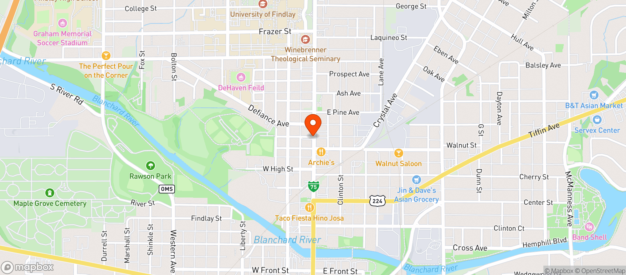 Map showing Scramblers Findlay