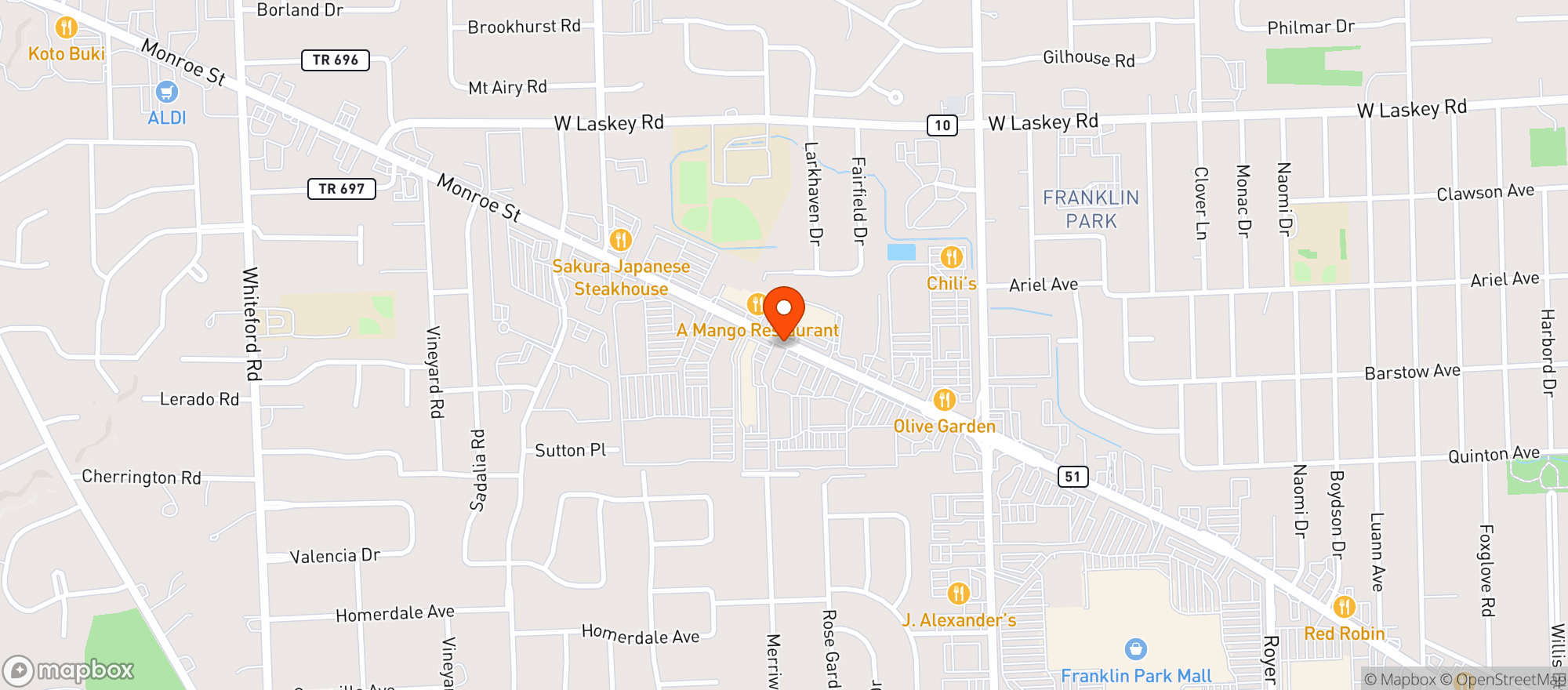 Map showing Target Store