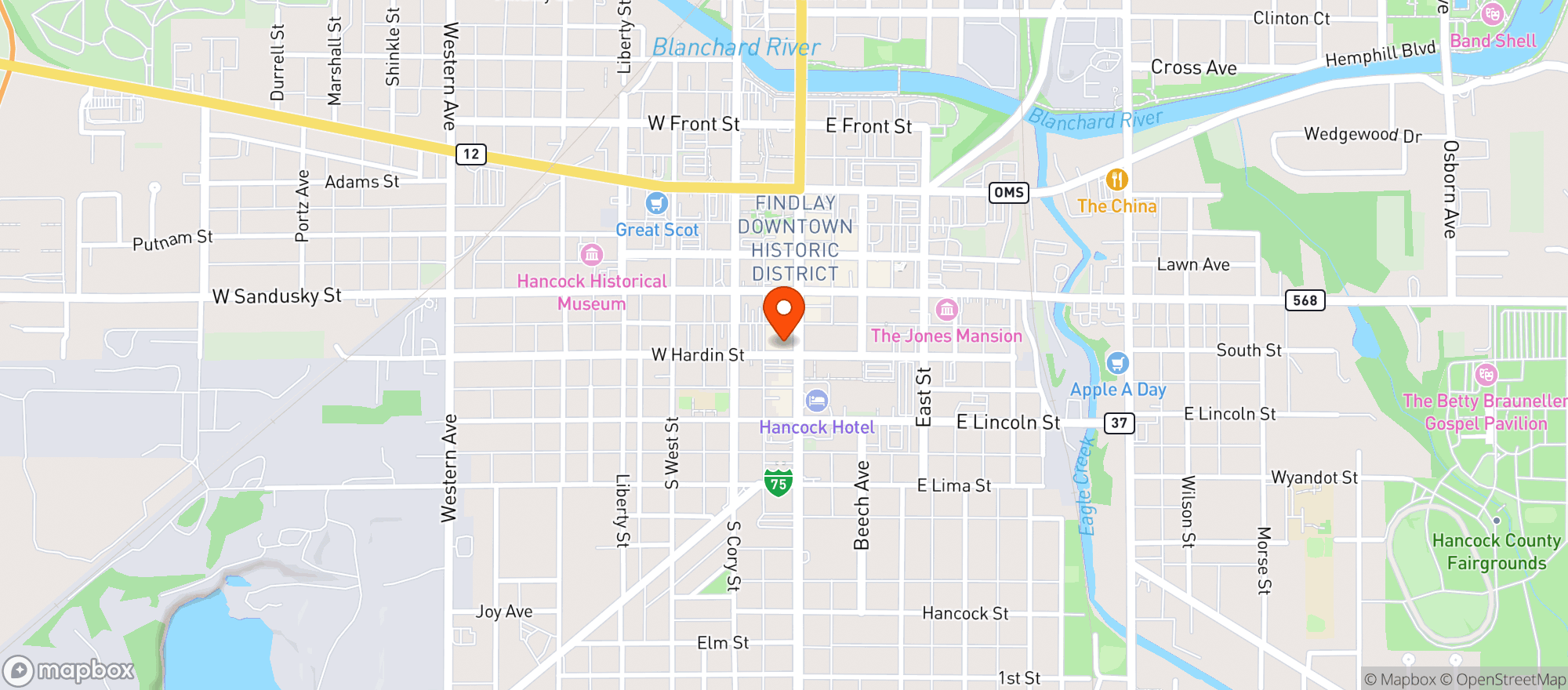 Map showing Findlay Wine Merchant