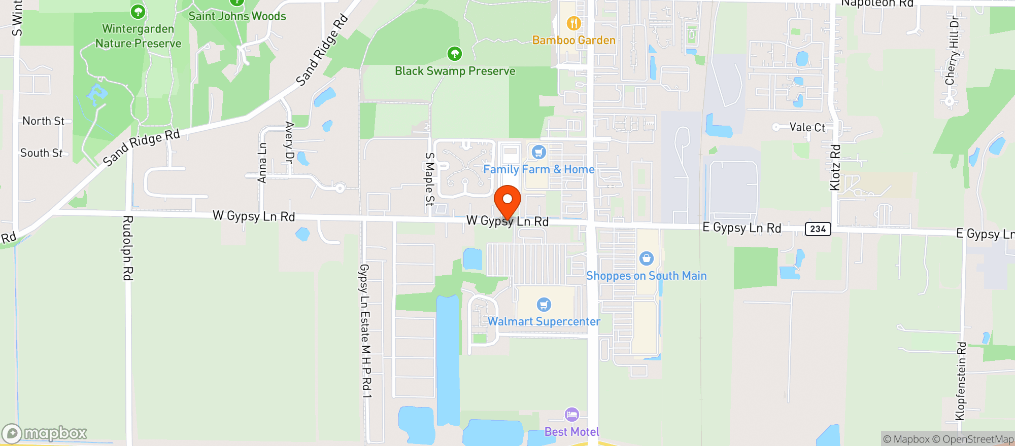 Map showing WALMART SUPERCENTER