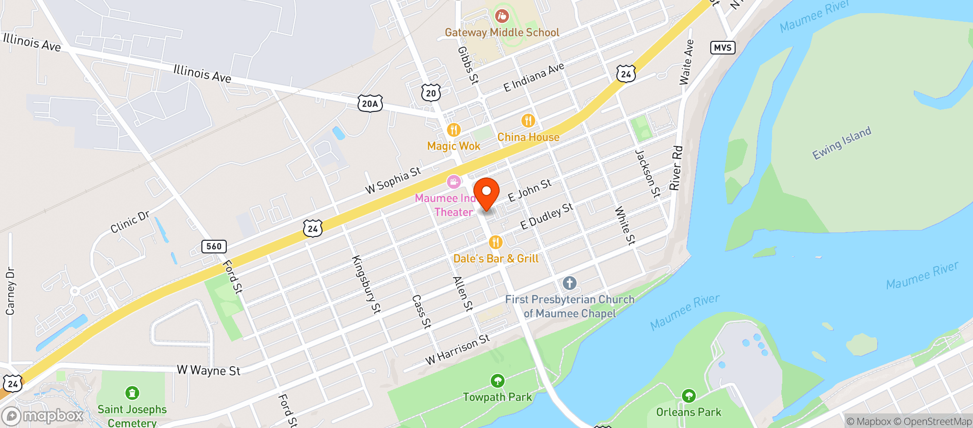 Map showing Uptown Fondue & Wine Bar