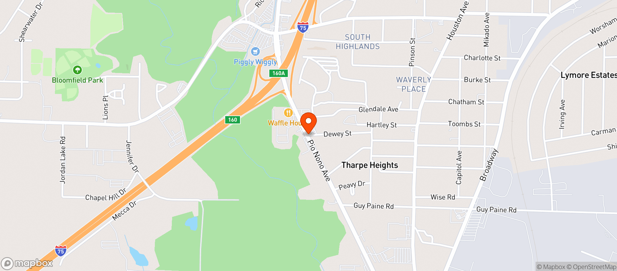 Map showing CIRCLE K (4314 PIO NONO AVE)