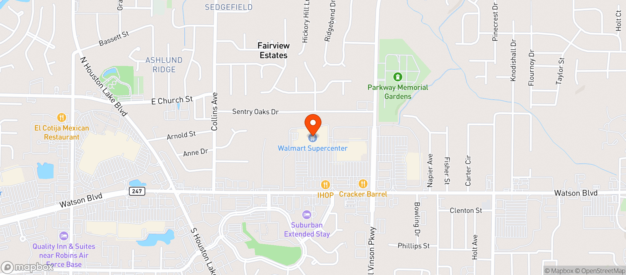 Map showing Walmart Supercenter