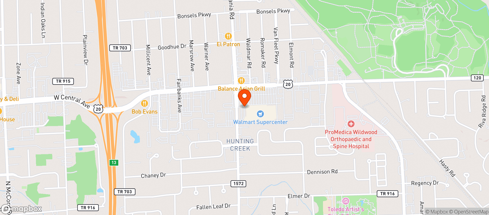 Map showing Walmart Supercenter
