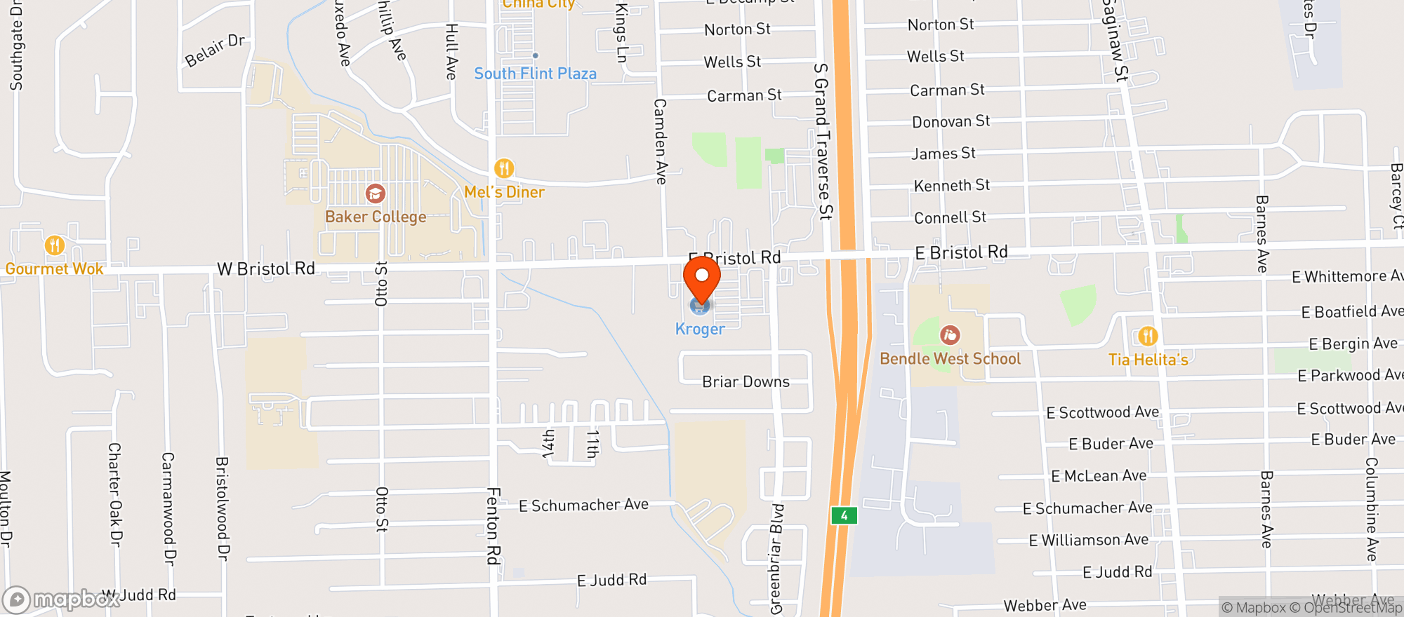 Map showing Kroger