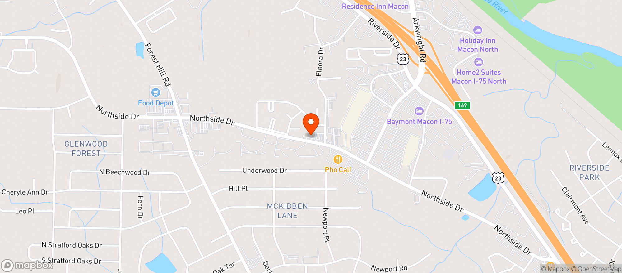 Map showing Carriage Hills Bottle Sho