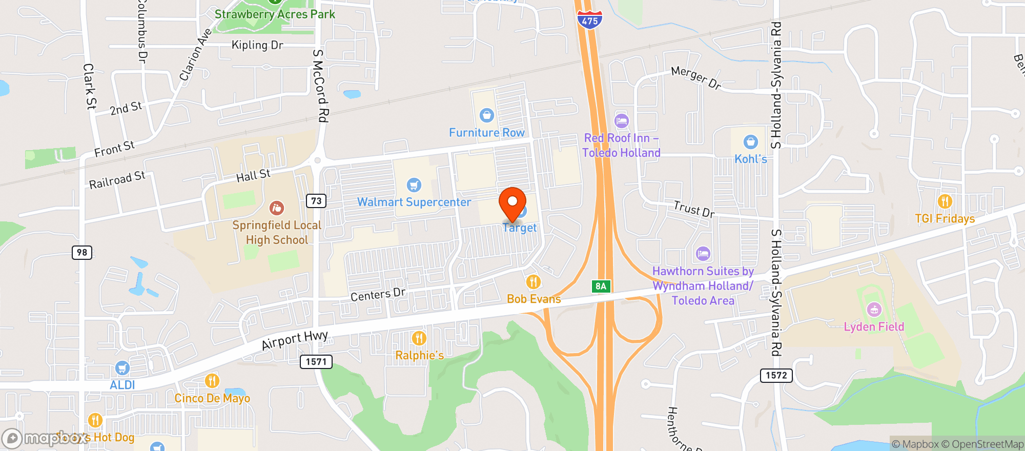 Map showing Target