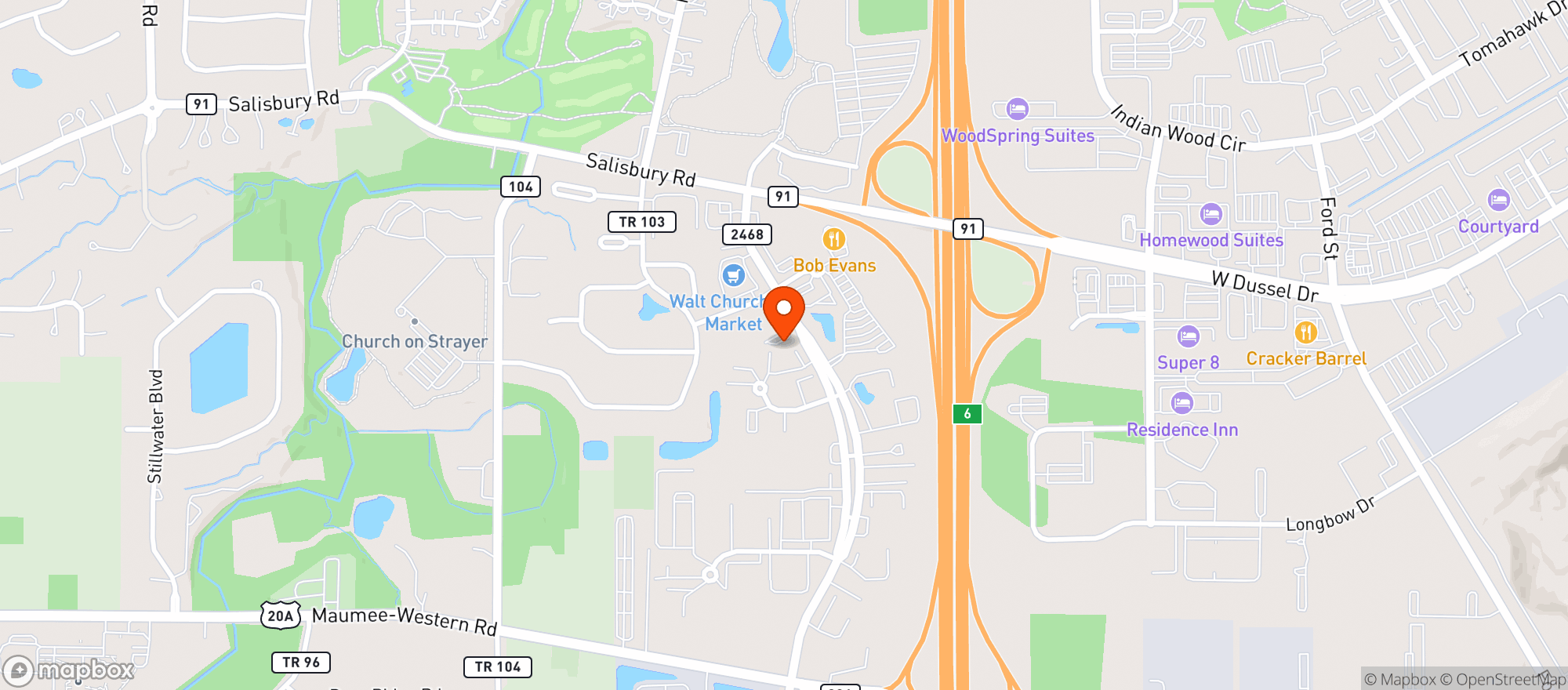 Map showing Walt Churchills Market