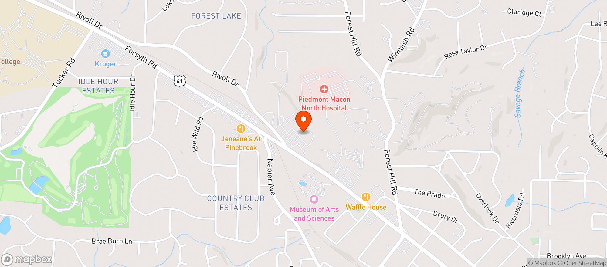 Map showing The Fresh Market (Macon)