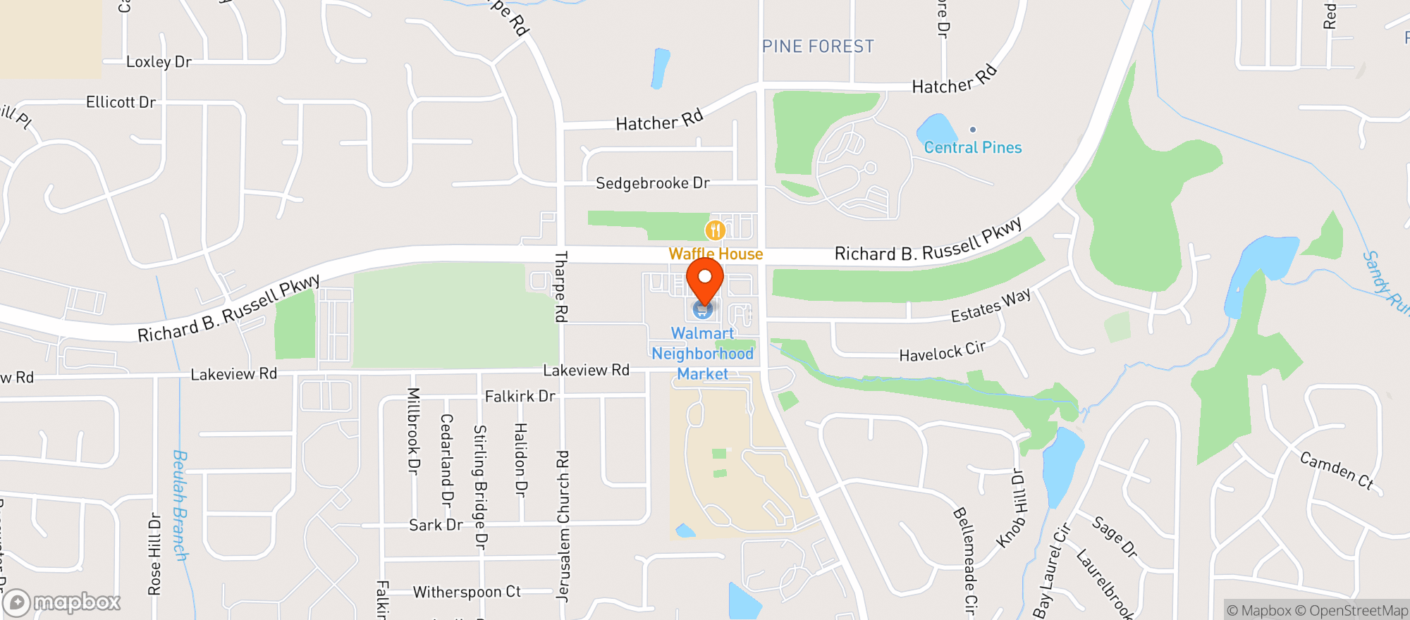 Map showing Walmart Neighborhood Ma #920