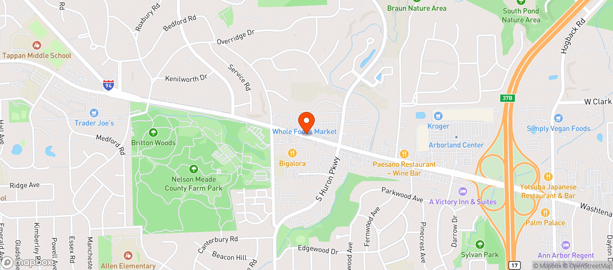 Map showing Whole Foods Market