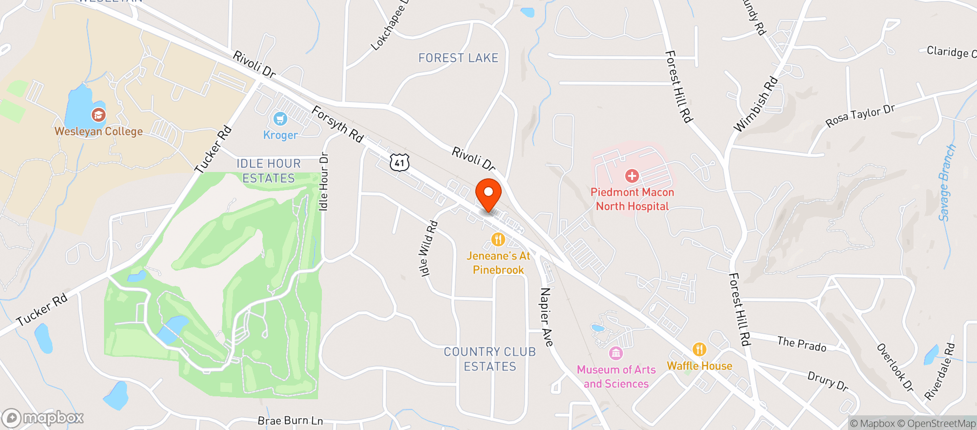 Map showing SHELL - FORSYTH RD