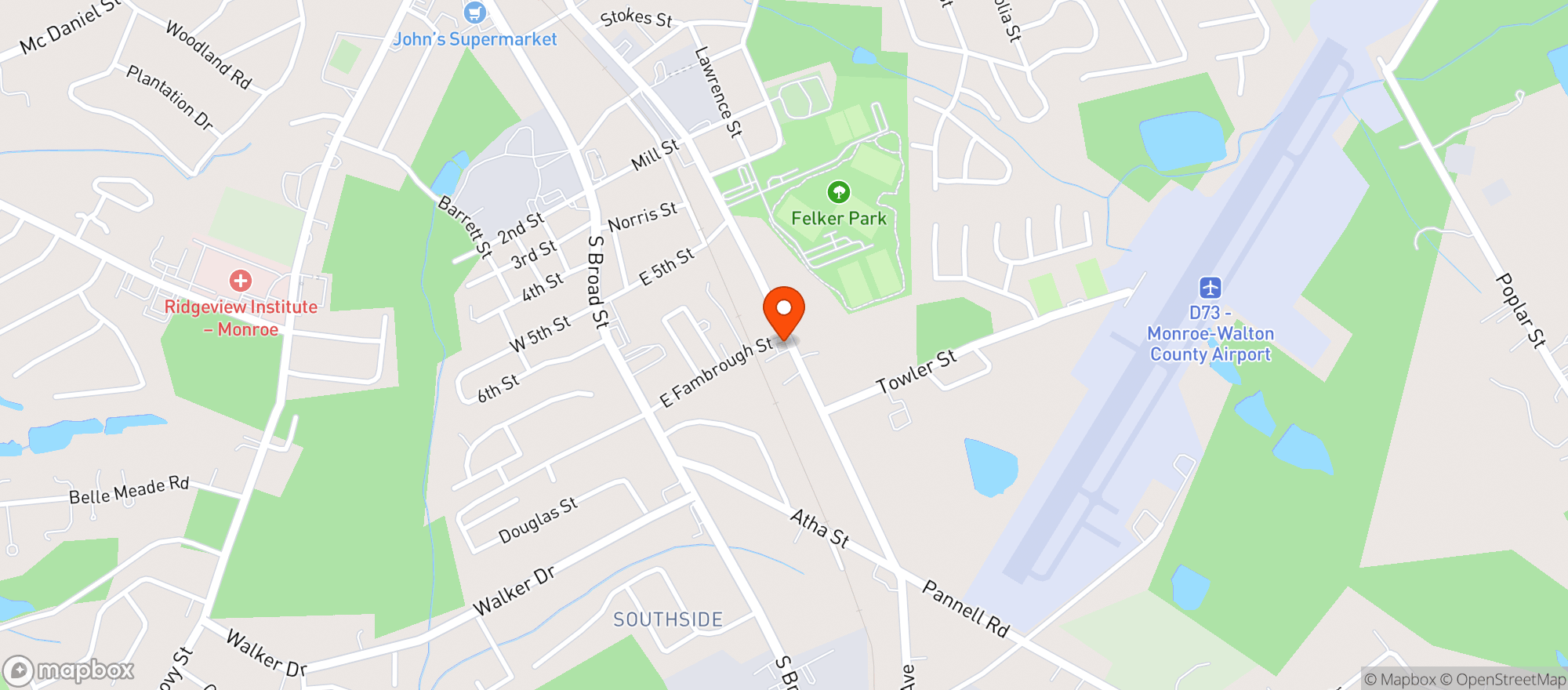 Map showing Quick Pick Food Mart