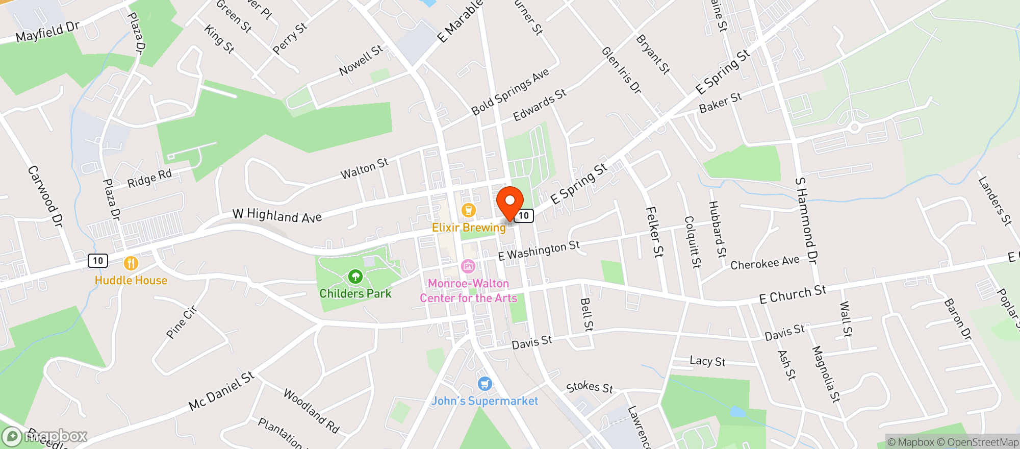 Map showing Monroe Mini Mart
