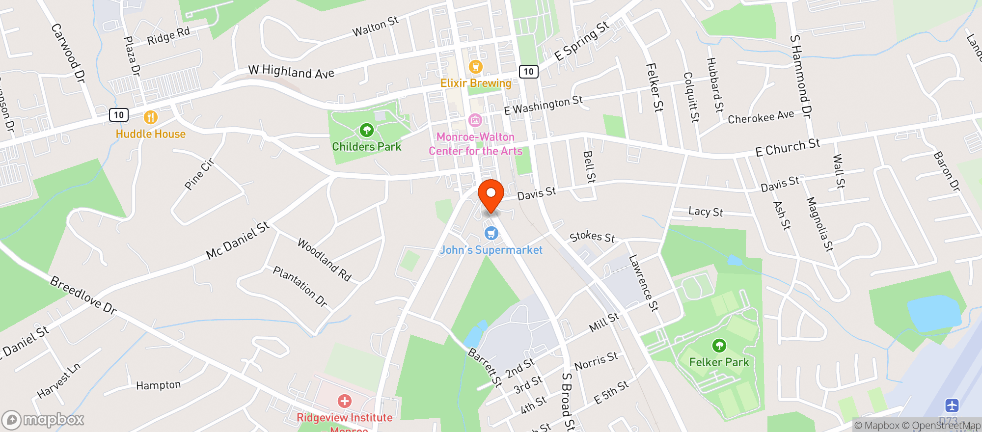 Map showing Johns Supermarket