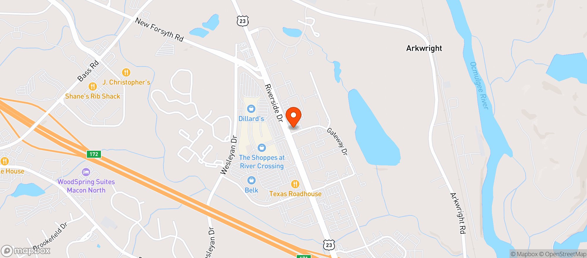 Map showing Vitamin Shoppe - Macon