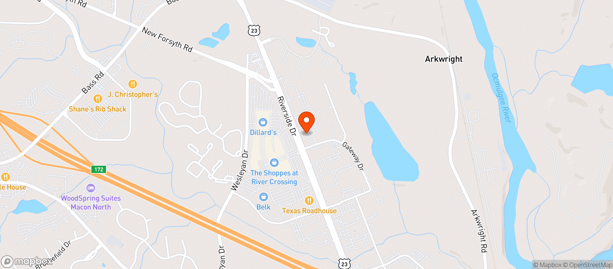 Map showing Delta Dreams Cbd - Delta 8 Macon