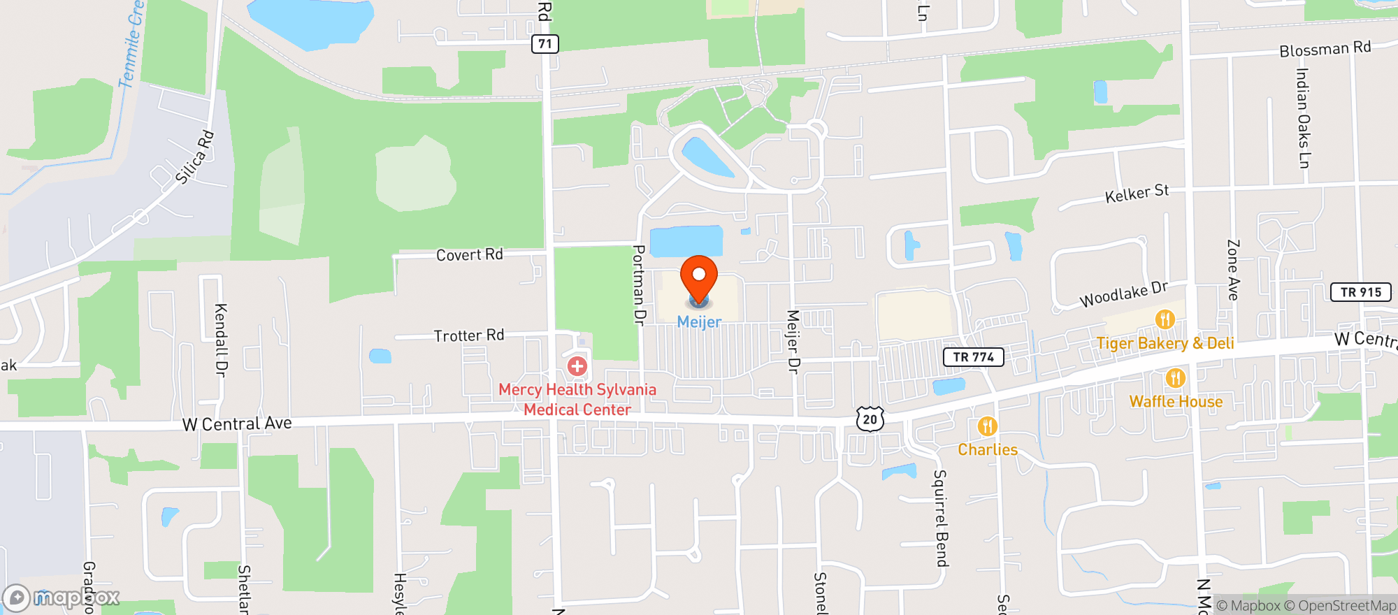 Map showing Meijer