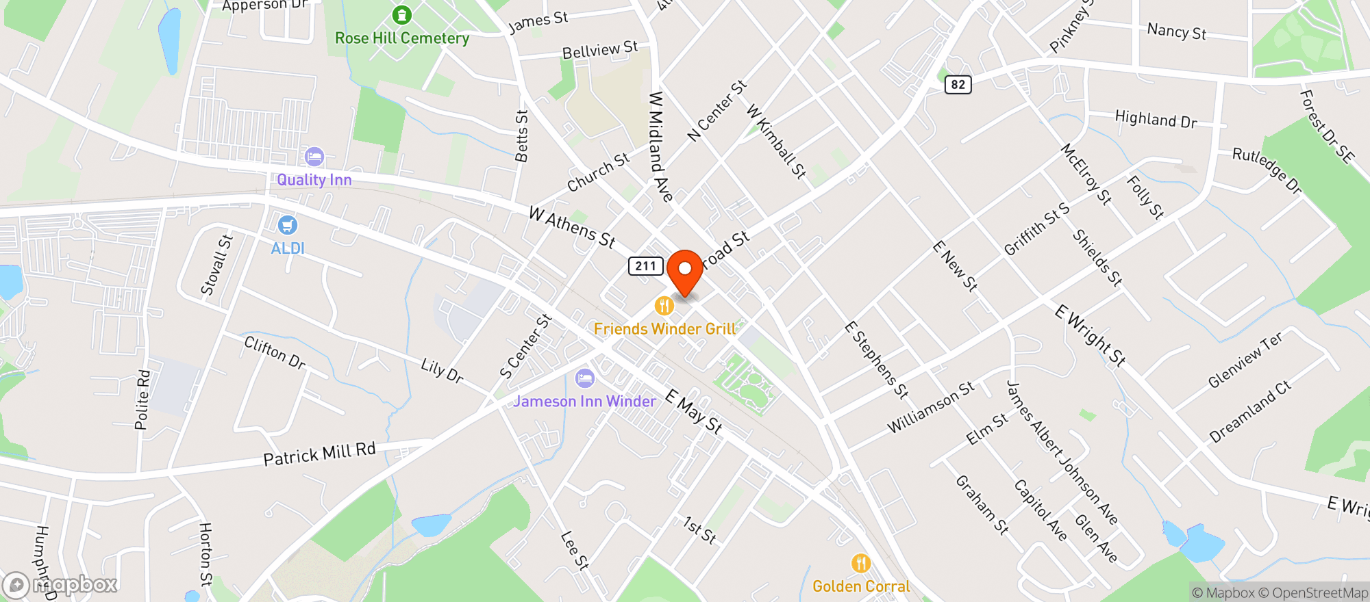 Map showing Chloes Steakhouse