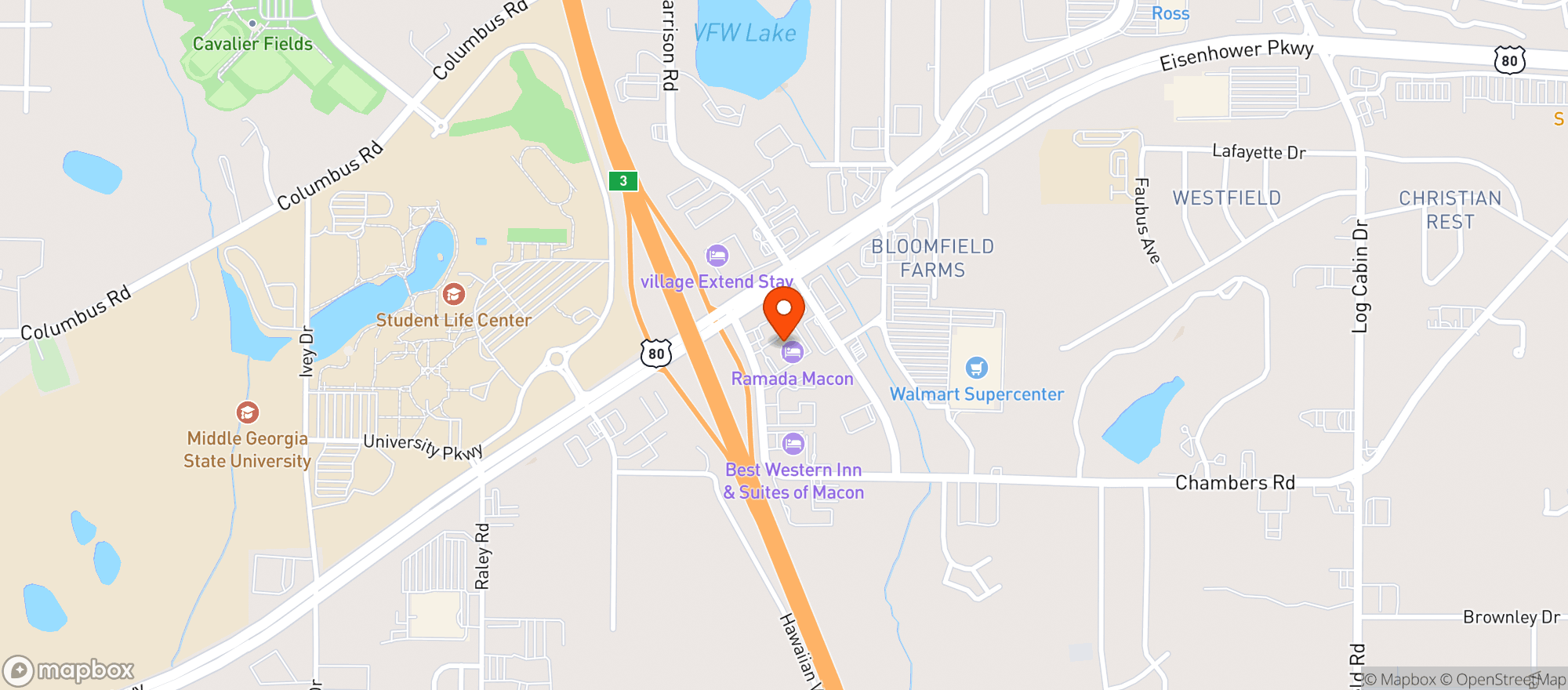 Map showing CIRCLE K