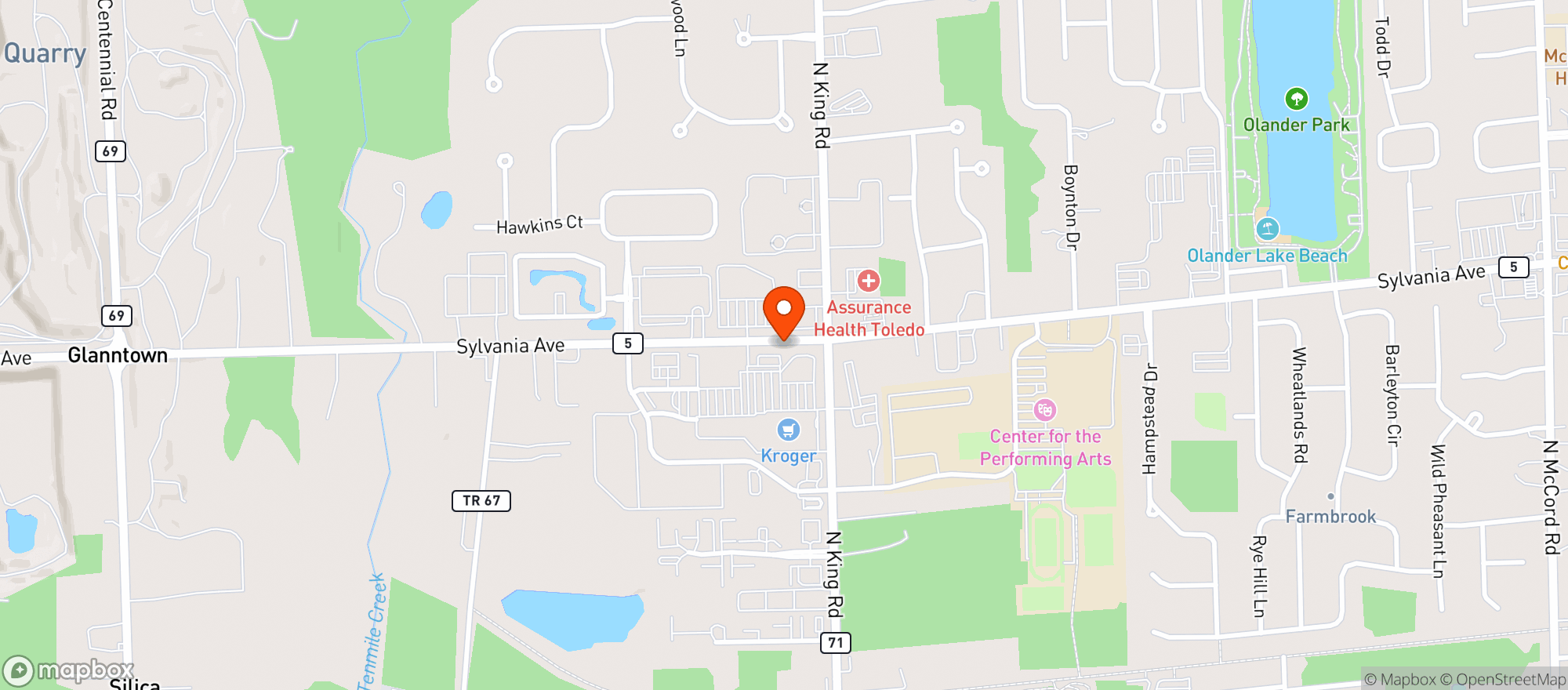 Map showing Columbus (016) - 00895 - King And Sylvania