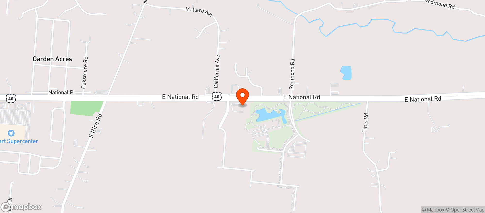 Map showing Meadows Restaurant & Motel