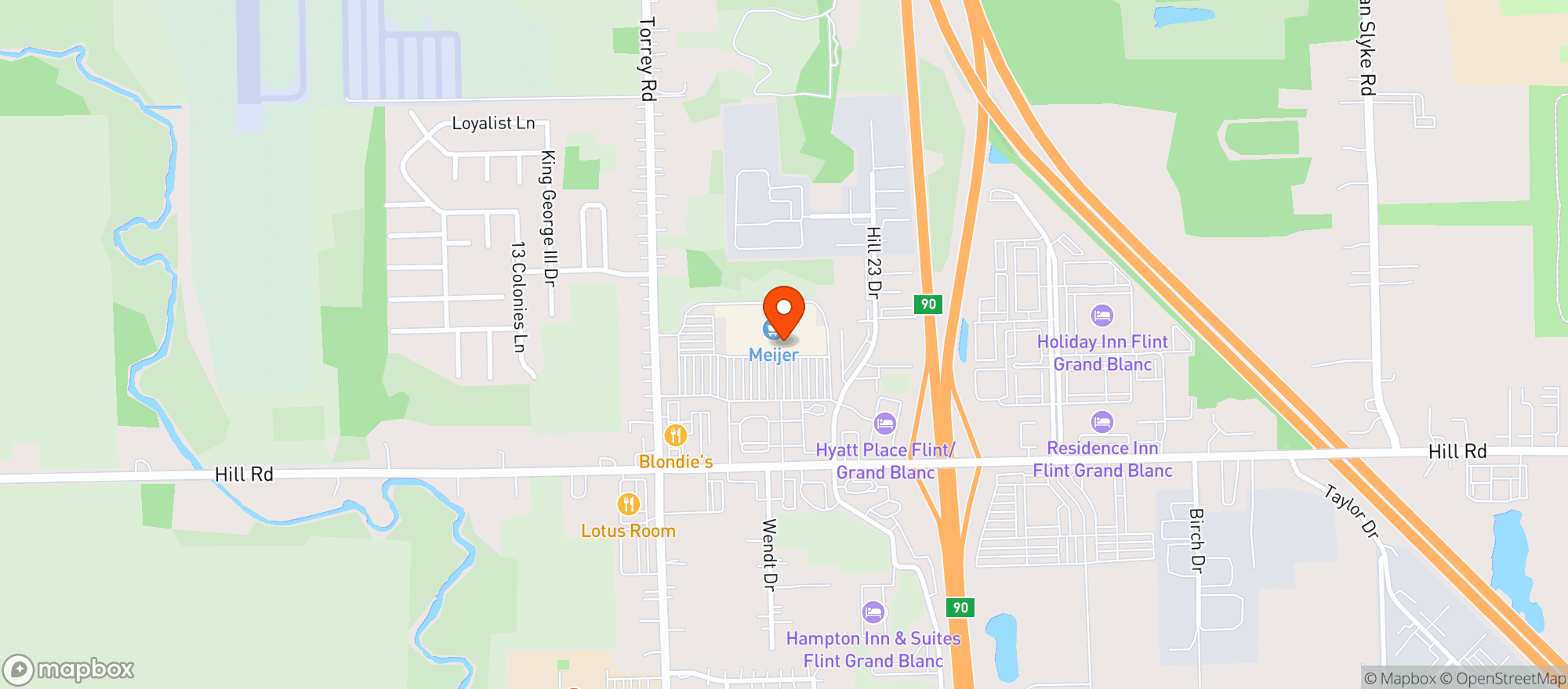 Map showing Meijer