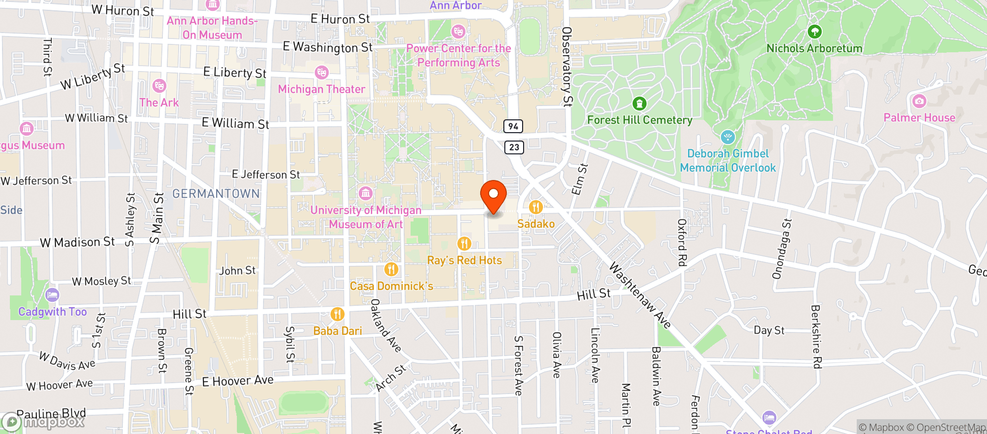 Map showing Brown Jug