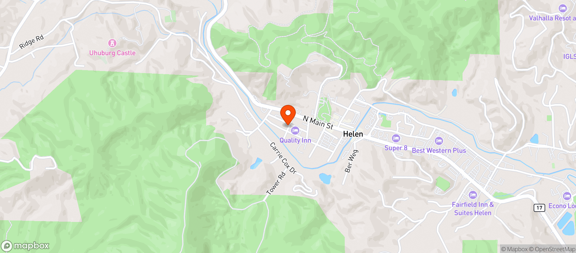 Map showing BETTYS COUNTRY STORE