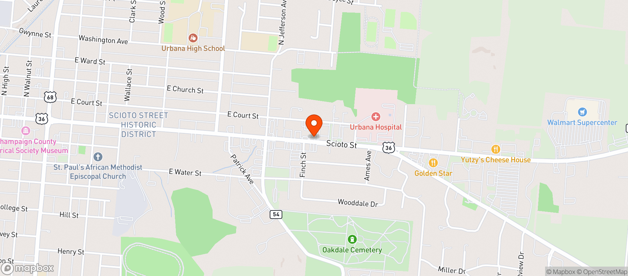 Map showing Sunoco Food Mart