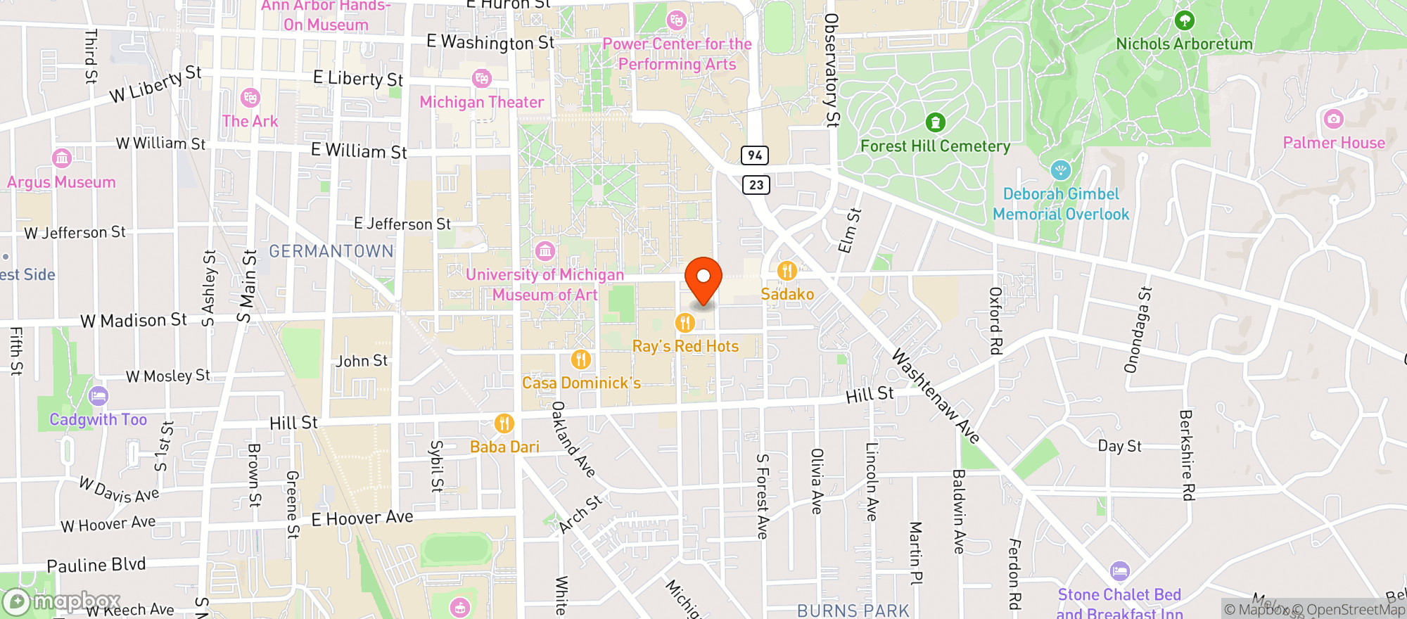 Map showing Pizza House