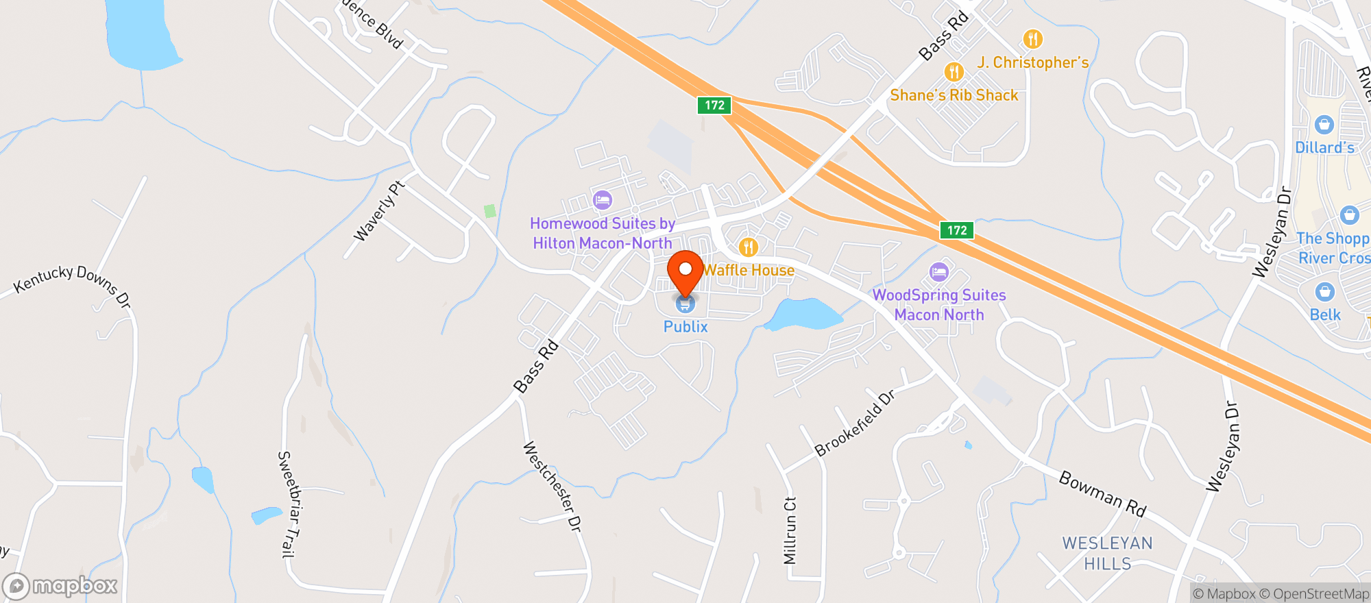 Map showing Publix