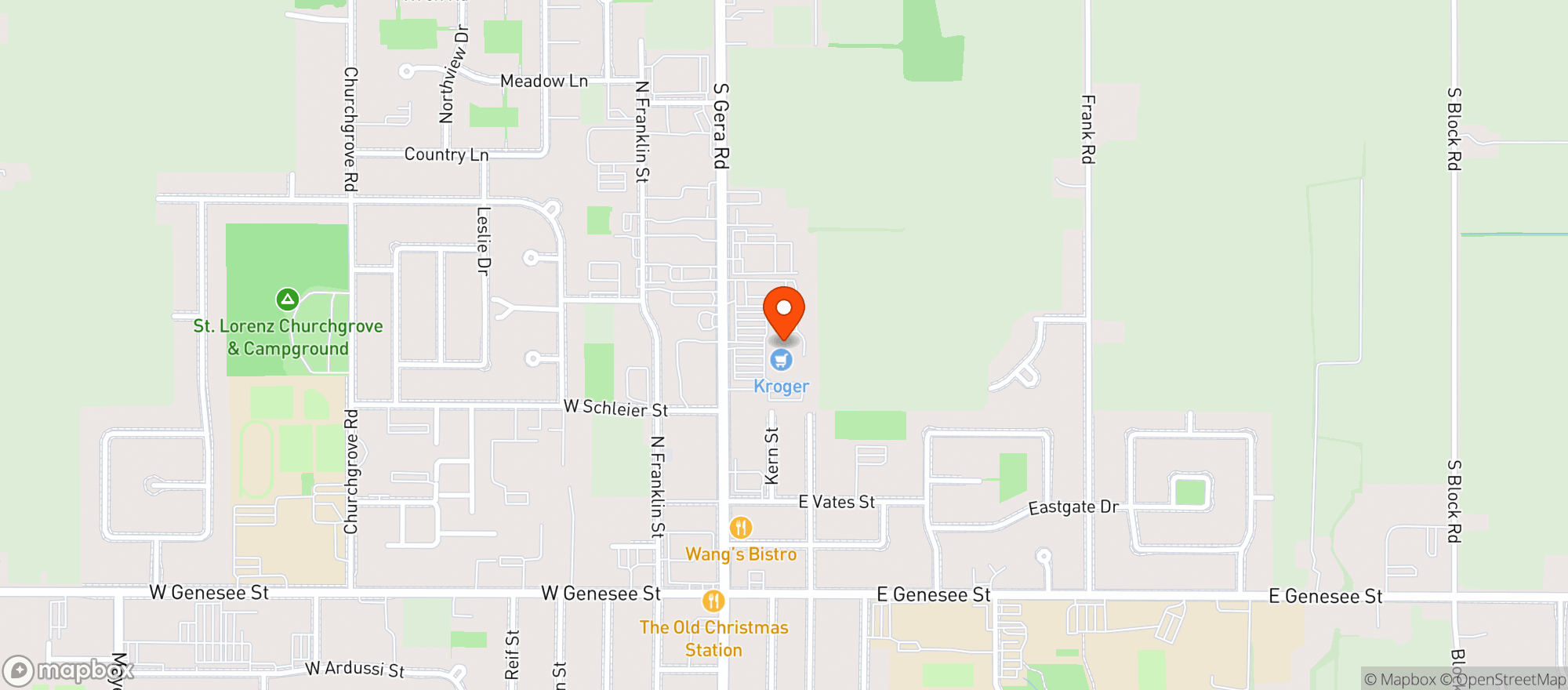 Map showing Kroger