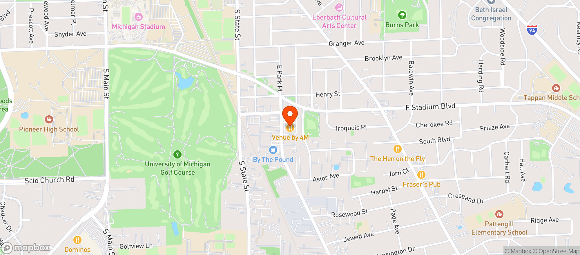 Map showing Venue