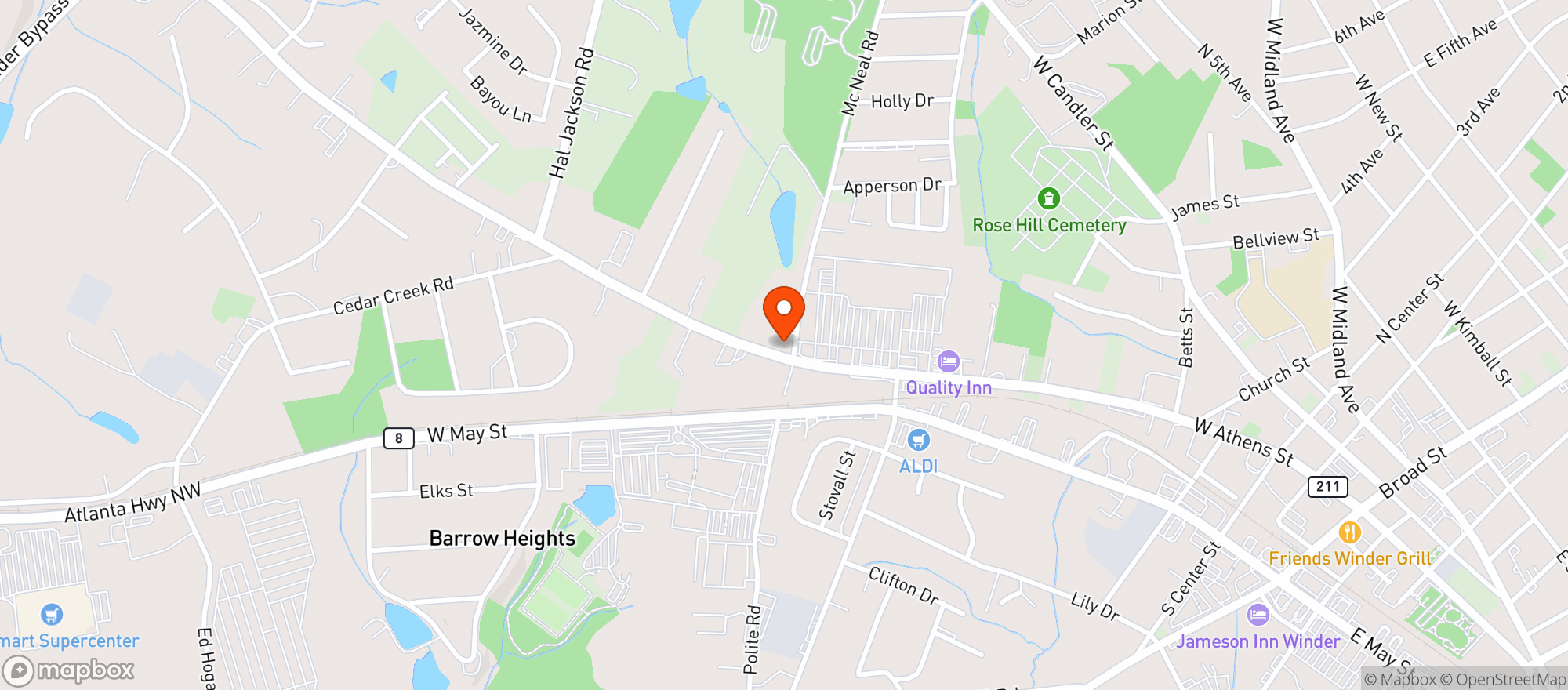 Map showing Bob Enterprise Food Mart