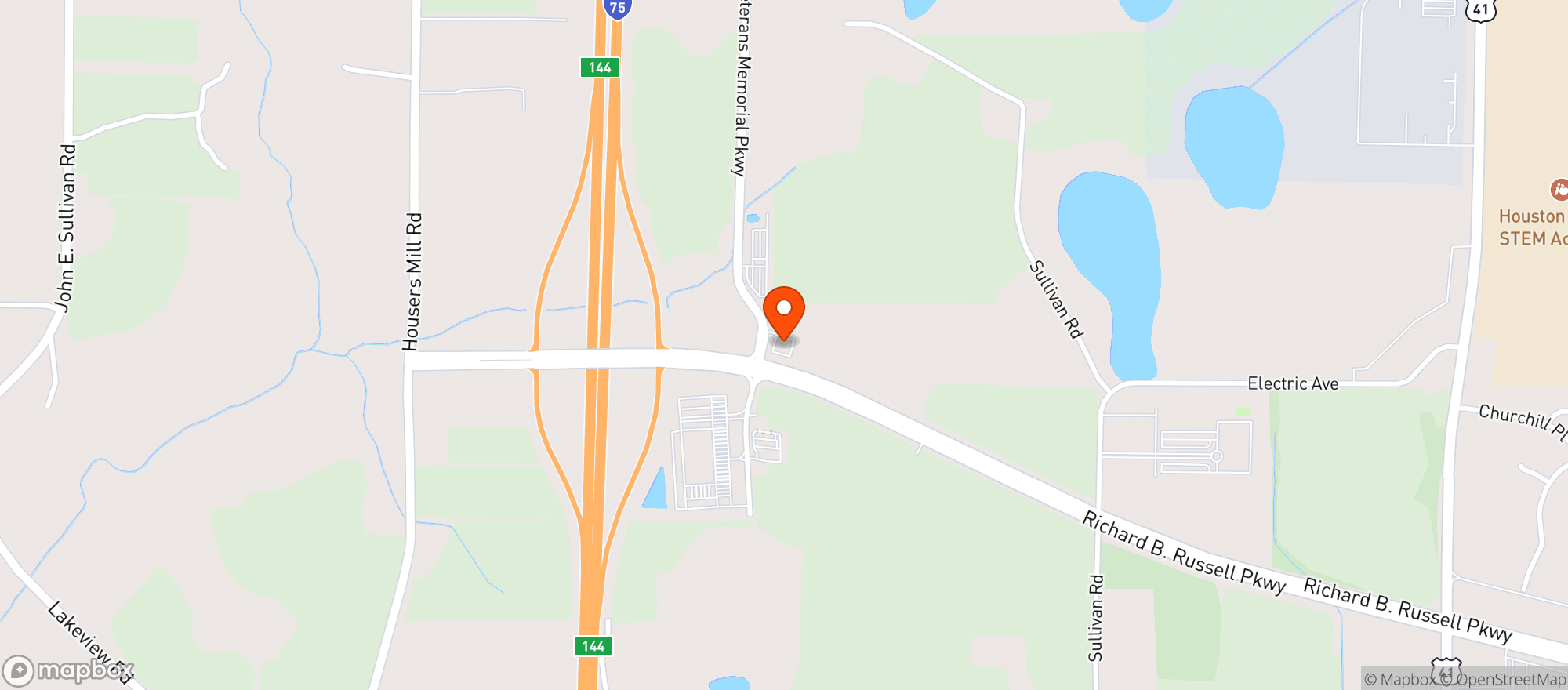 Map showing Reliance Liquor - Warner Robins