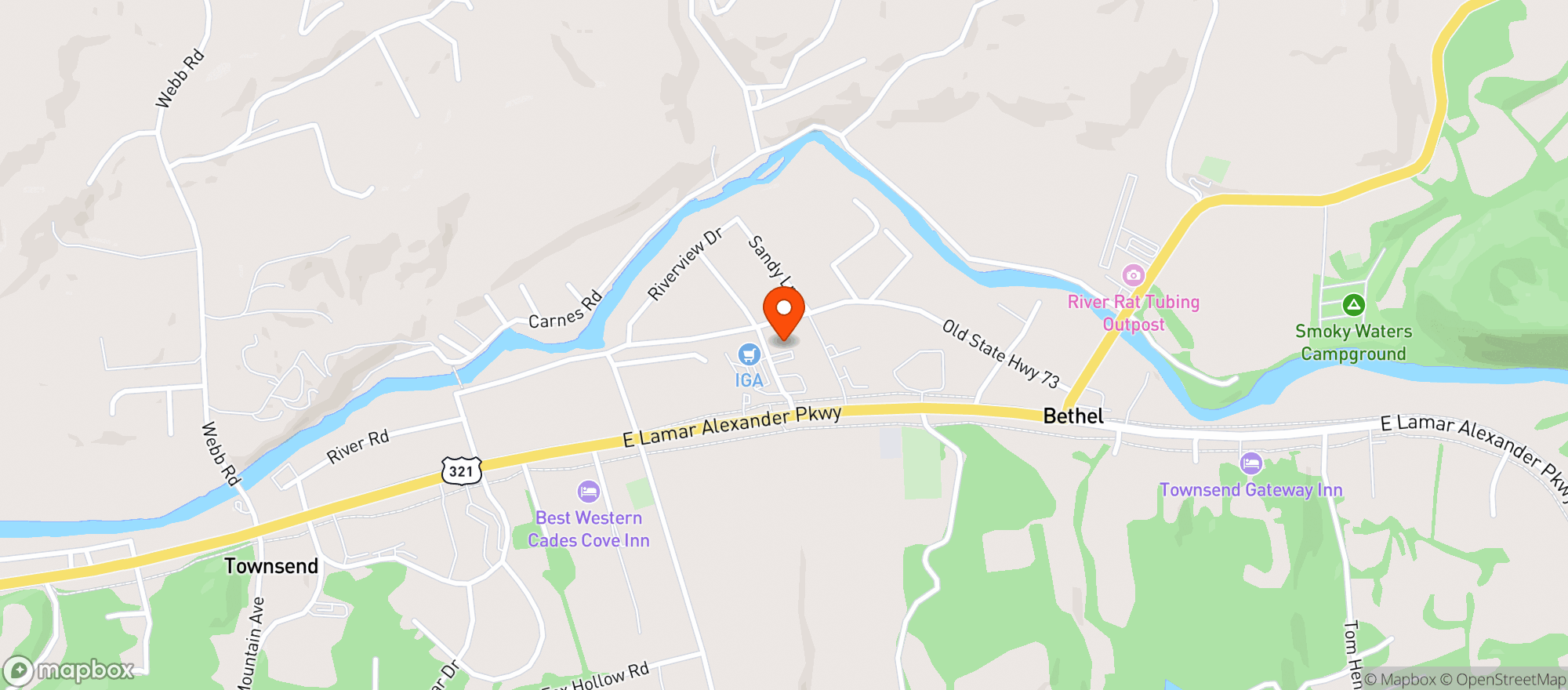 Map showing Peaceful Side Brewery & Kitchen