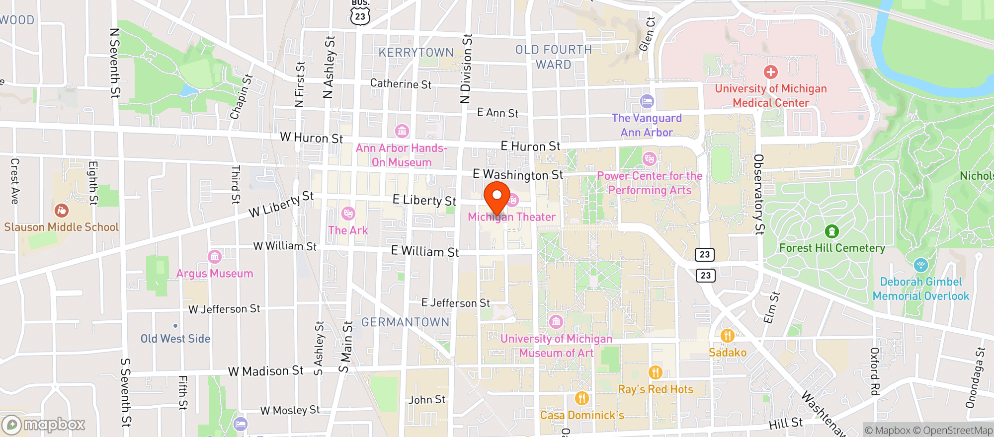 Map showing Scorekeepers Sports Bar