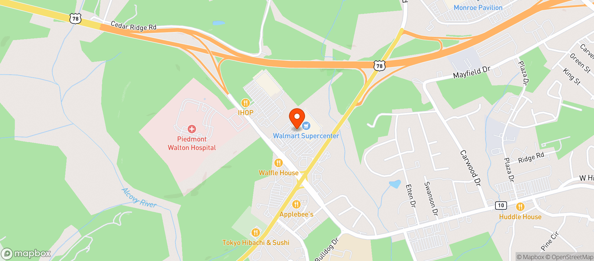 Map showing Walmart Supercenter
