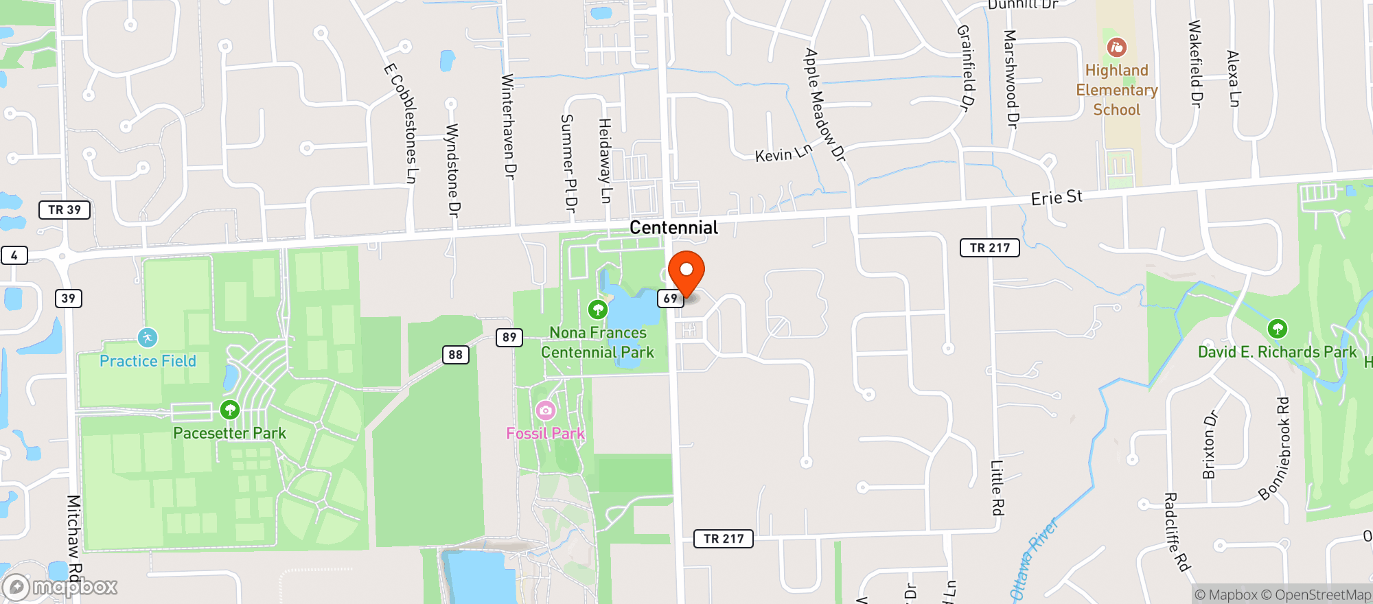 Map showing Borderline Grill