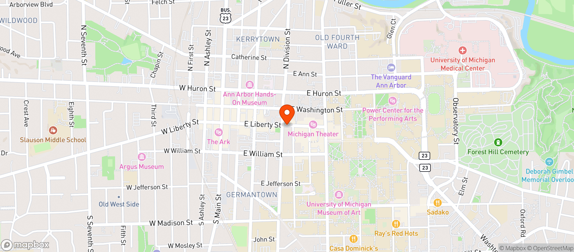 Map showing Condado Tacos