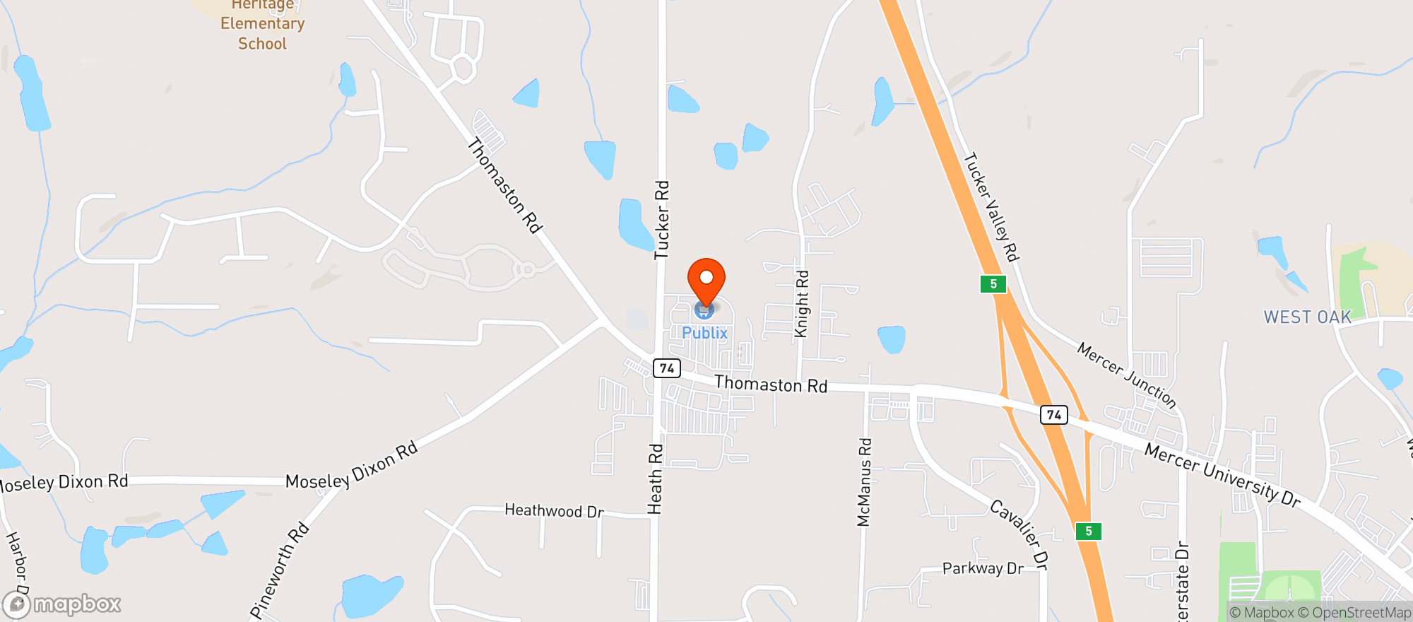 Map showing Publix