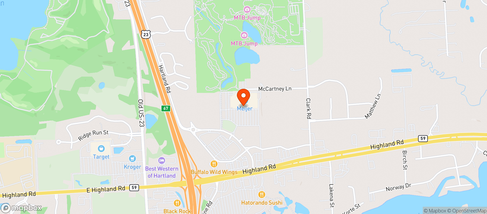 Map showing Meijer