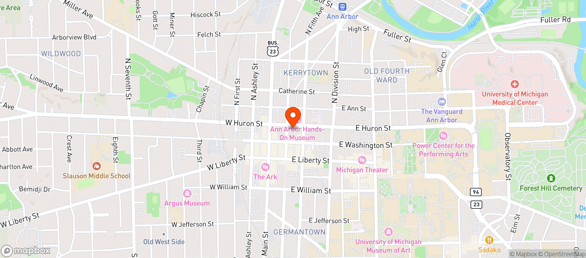 Map showing Cahoots Cafe